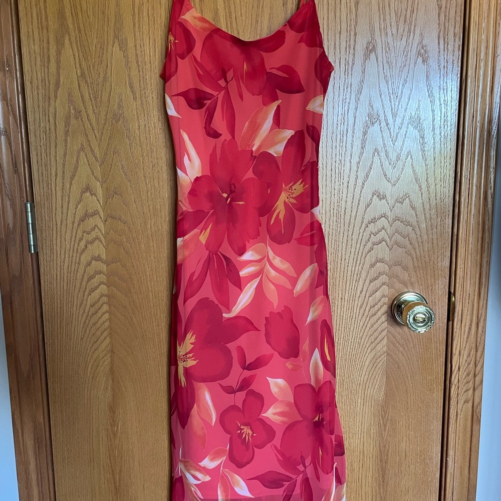 Floral Red Dress